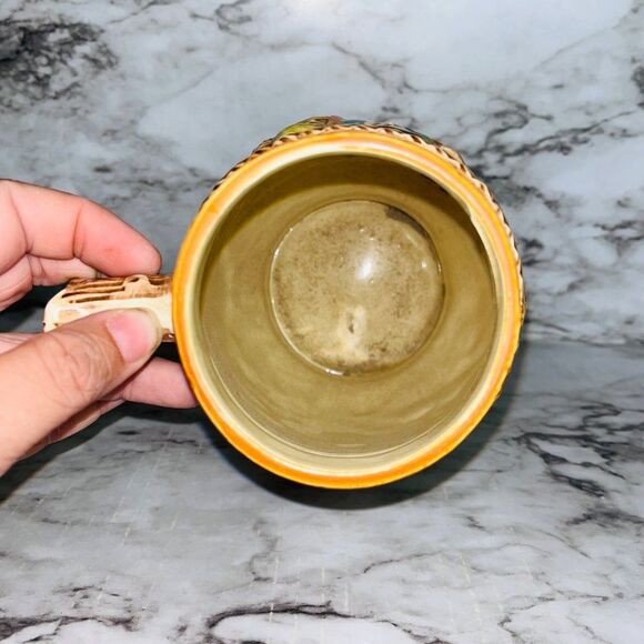 Vintage | German Style Beer Ceramic Pitcher | Tan | 8" Tall - Picture 6 of 6